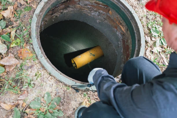 Septic system inspection for blocked drain or pipe issue