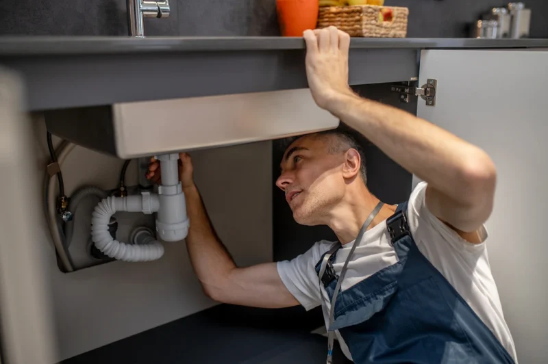 Plumber fixing blocked kitchen drain on the Gold Coast during emergency service