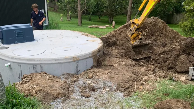 Fixing a septic tank smell with a new aerated septic tank installed by EVR Plumbing on an acreage property